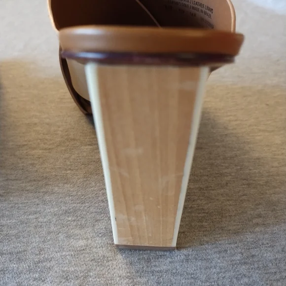 Tory Burch Color Cube 100mm Mule Sandals - Veg Nappa in Sun Beige - Size 8 - Picture 9 of 15